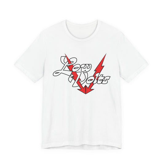 Low Volts Lightning Bolt T‑Shirt – Retro Rock Graphic Tee